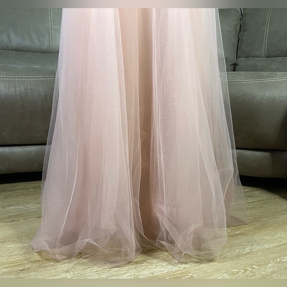 NWT Zac Posen Blush Floral Appliqué Tulle Gown Sz 6 Formal Holiday Event Gala - Picture 6 of 11